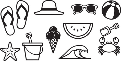 set of summer accessories