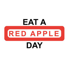 Red apple with simple clean design for Eat A Red Apple Day. Ideal for wellness graphics, fruit branding, healthy eating awareness, and educational materials.