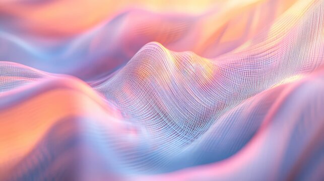 Abstract wavy lines creating pastel gradient background texture - Powered by Adobe