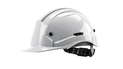 Fototapeta premium White hard hat isolated on transparent background, essential safety equipment