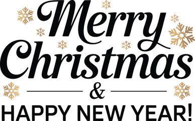 Merry Christmas & Happy New Year Typography – Elegant Holiday Greeting Text Design