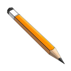 A Sharp Yellow Wooden Pencil With A Black Eraser Tip Is Placed On A White Background With Its Sharpened Point Facing Downward