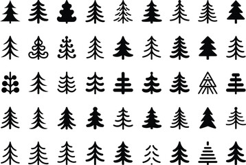 Christmas tree icon set of vector on a white background