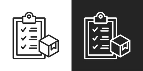 inventory Icon In Black And White Line Style