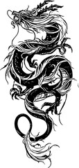 dragon tattoo illlustration art design