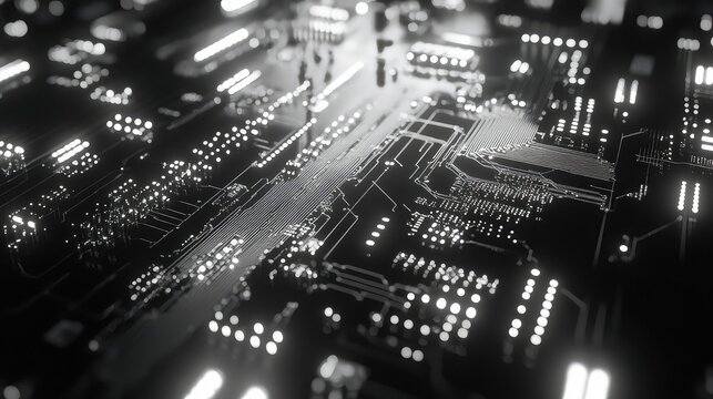 Digital circuit board connecting data and technology