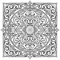 Classic Decorative Border Template with Empty Text Space