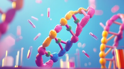 Dna helix structure representing genetic research and biology