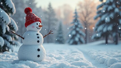 Ein Schneemann im Schnee - Weihnachten 2025