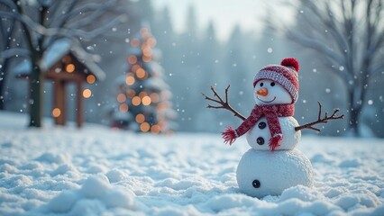 Ein Schneemann im Schnee - Weihnachten 2025
