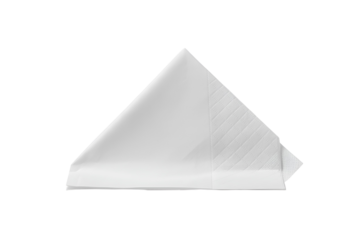 White paper triangle isolated on transparent background