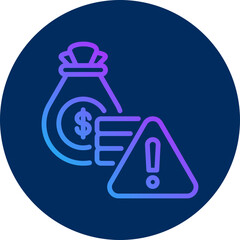 Financial risk icon for business risk, website, application, printing, document, poster design, etc