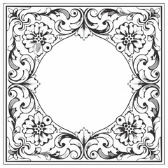 Classic Decorative Border Template with Empty Text Space