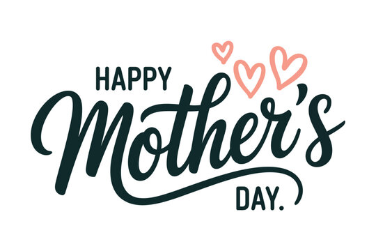 Happy Mother's Day greeting with pink hearts is a special message for a loving mother.