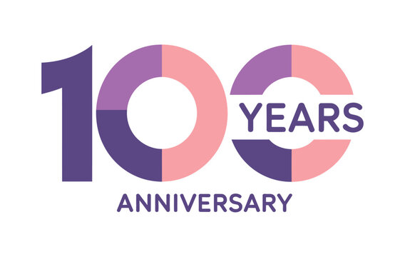 The number 100 and the word YEARS are prominently displayed, indicating a centennial anniversary.
