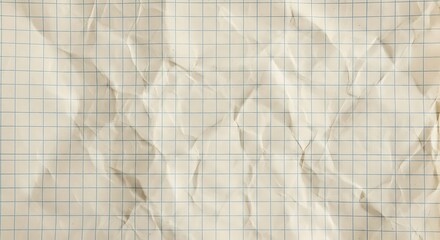 Textured crumpled paper with faint blue and black grid lines creating a vintage blueprint background