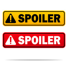 Spoiler label sign vector isolated illustration