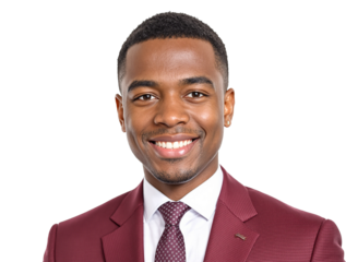 Hombre de negocios sonriente con fondo transparente