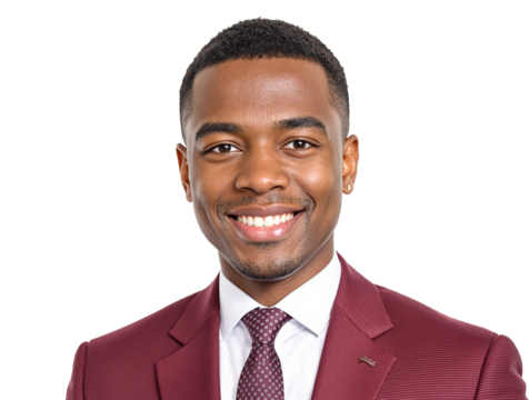 Hombre de negocios sonriente con fondo transparente