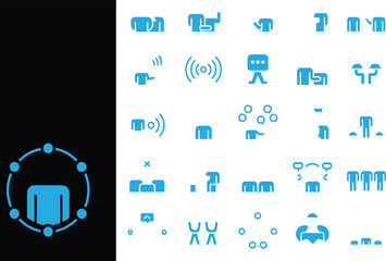 Team Interaction & Communication Icons Set – People, Meeting, Collaboration
