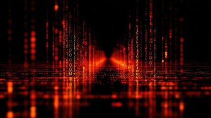 Binary code data streaming in digital tunnel cyberspace