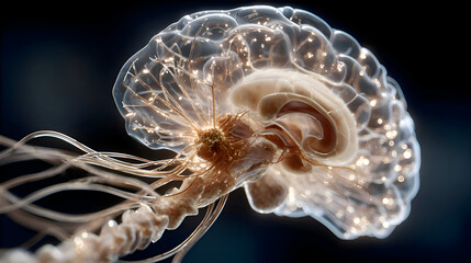 Brain Illuminated Medical Illustration