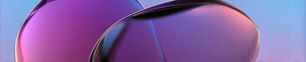 Abstract composition of curved forms with color gradients ranging from purple to blue