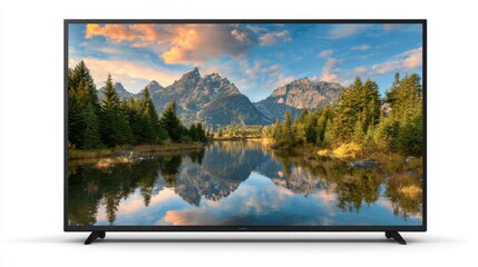 Scenic reflection of mountains and forests calm lake nature photography outdoor landscape panoramic view