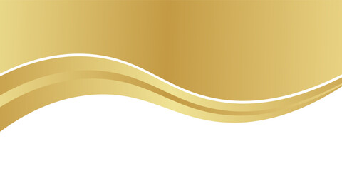 Abstract gold wave curve, golden wave corner shape for element, stripes ribbon golden graphic, striped gold. Vector