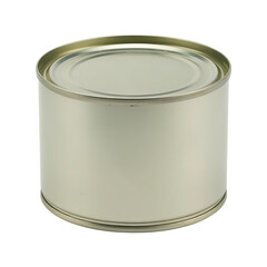 A plain metal food can with a sealed lid isolated on a transparent background isolated on transparent background