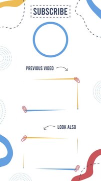 Graphic with Subscribe and related labels design includes a circle rounded lines and rectangles