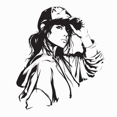 Trendy Young Woman Outfit Vector Illustration on white background