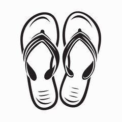 Minimalist Summer Flip Flops Vector Logo isolated on white background