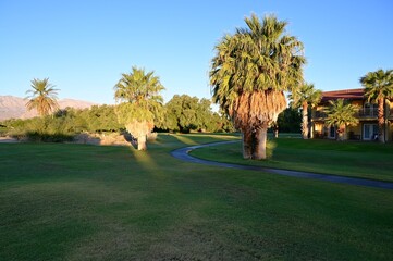 Sunrise at a golf course at Funrnace Creek in California.