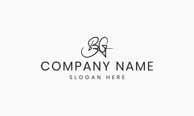 BG Handwritten Signature Logo – Modern Initial Letter Monogram for Elegant Business Identity
