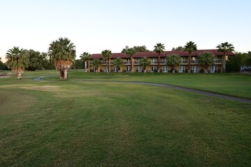 Sunrise at a golf course at Funrnace Creek in California.
