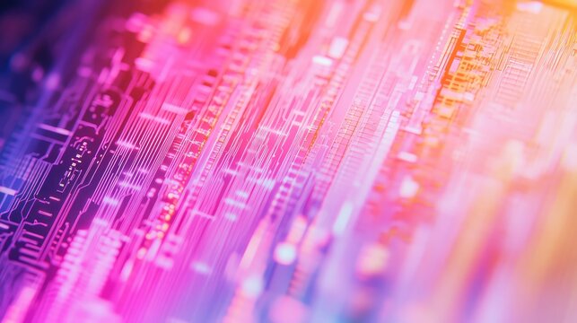 Circuit board technology revealing abstract data processing