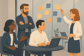 Multicultural team brainstorming new concepts