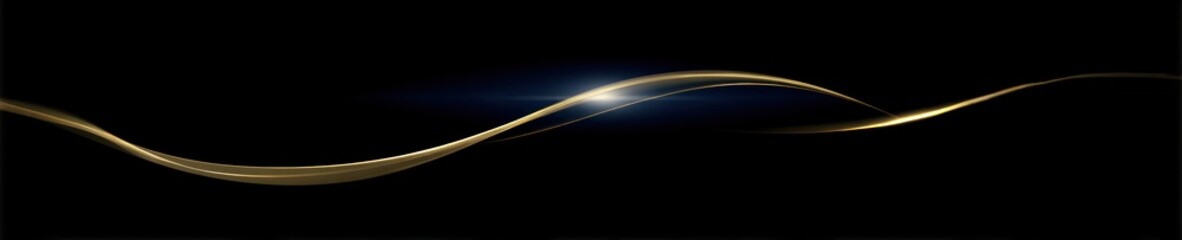 A glowing, wavy golden line with a bright spot against a black backdrop