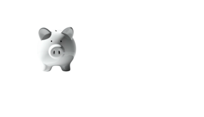 Glossy piggy bank shines, spotlighted on black background