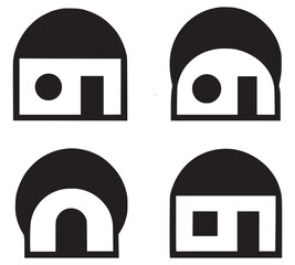 Minimalist House and Home Icons Collection Isometric House Icon Set for UI & Web Design Minimalist Home Isometric Building Illustration