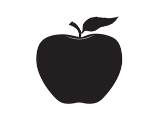 Apple silhouette icon vector illustration solid black white background
