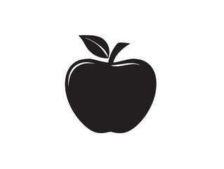 Apple silhouette icon vector illustration solid black white background fruit