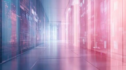 Server room data processing and digital information flowing