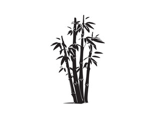 Bamboo icon vector illustration solid black white background eco friendly