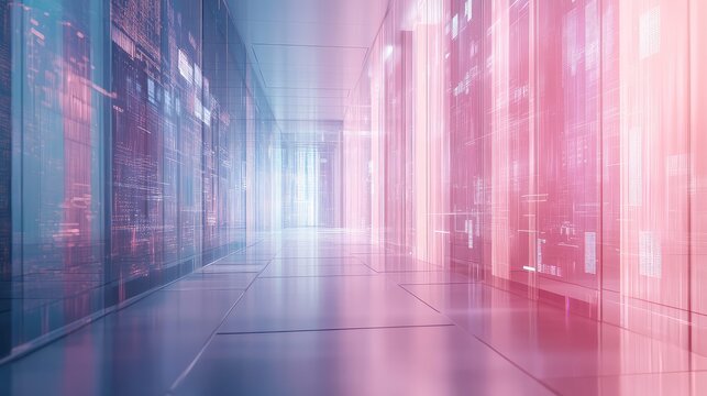 Server room data processing and digital information flowing