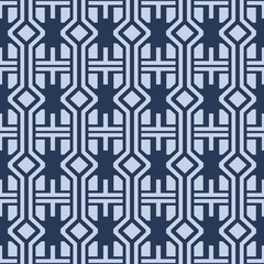 Japanese Geometric Weave Line Vector Seamless Pattern