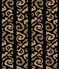 Japanese Tribal Curl Stripe Vector Seamless Pattern