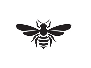 Bee icon vector illustration solid black white background honey
