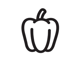 Bell pepper icon vector illustration solid black white background organic